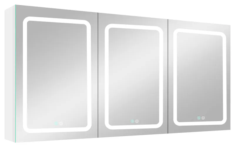 60 in.W x 30 in. H Aluminum Surface Mounted Medicine Cabinet with Mirrors