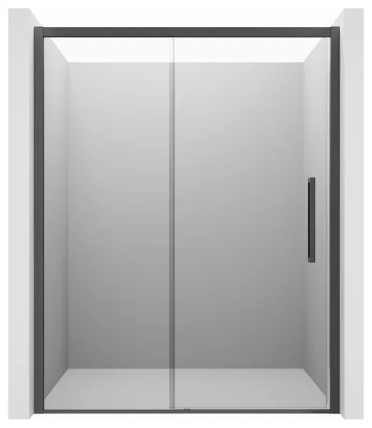 60-in x 76-in Frameless Sliding Shower Door,Matte Black