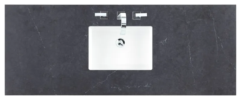60" Single Top, 3 Cm Charcoal Soapstone Quartz W/ Sink