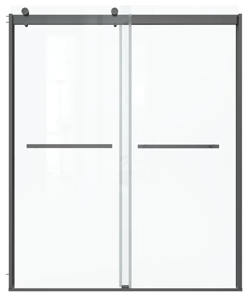 60" W x 74" H Framed Shower Door, Matte Black