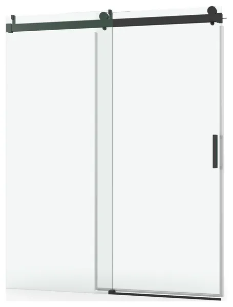 60" W x 76" H Frameless Single Sliding Shower Doors, Clear Glass
