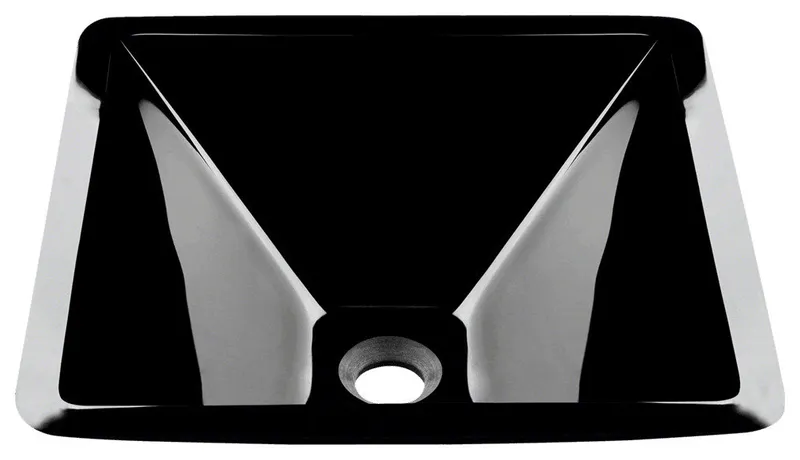 603-Black Dark Colored Glass Vessel Sink