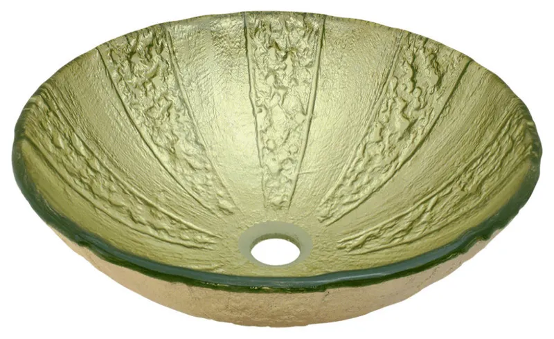 623 Gold Foil Glass Vessel Bathroom Sink
