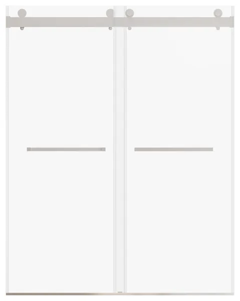 68"-72" x 76" Frameless Double Sliding Shower Door, Brushed Nickel