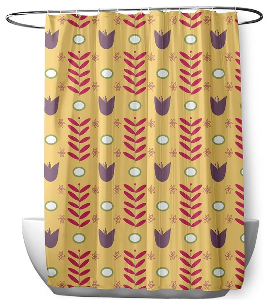 70"Wx73"L Spring Garden Shower Curtain, Daffodil Yellow