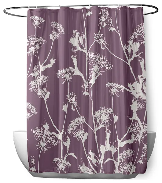 70"Wx73"L Windy Blossom Shower Curtain, Purple
