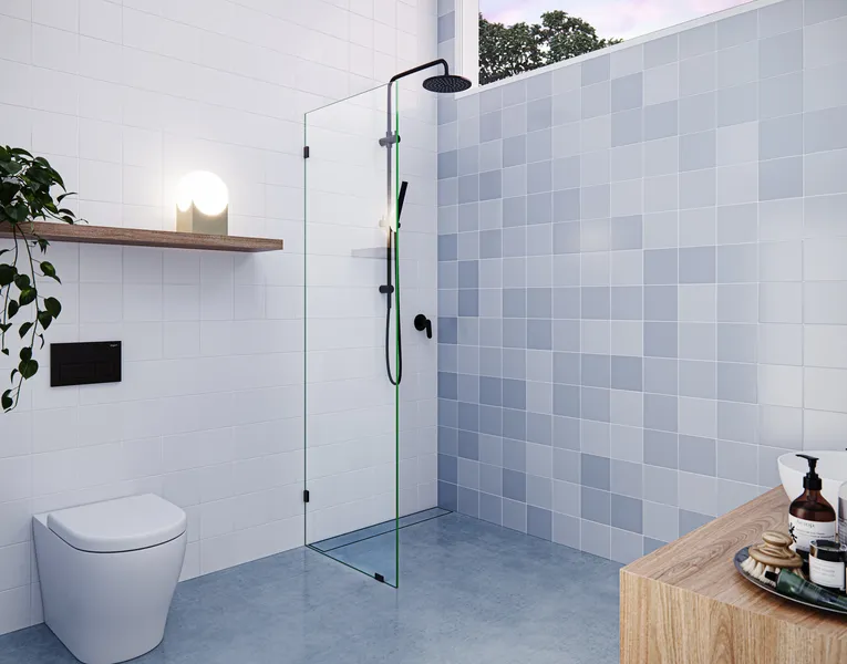 78"x22" Frameless Shower Door Single Fixed Panel, Oil Rubbed Bronze