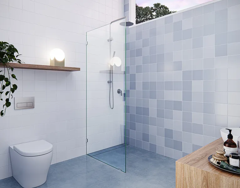 78"x30.5" Frameless Shower Door Single Fixed Panel, Brushed Nickel