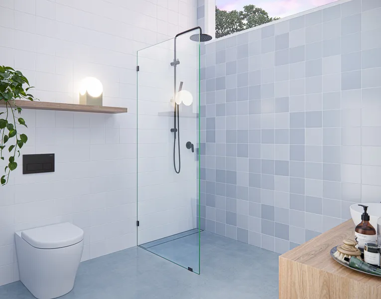 78"x32" Frameless Shower Door Single Fixed Panel, Oil Rubbed Bronze