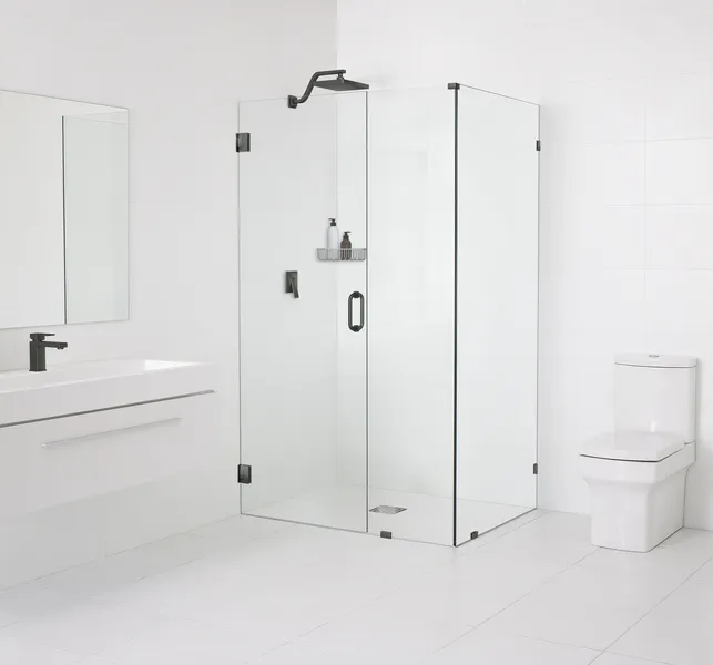 78"x34"x33" Frameless 90 Degree Shower Enclosure Wall Hinge, Oil Rubbed Bronze