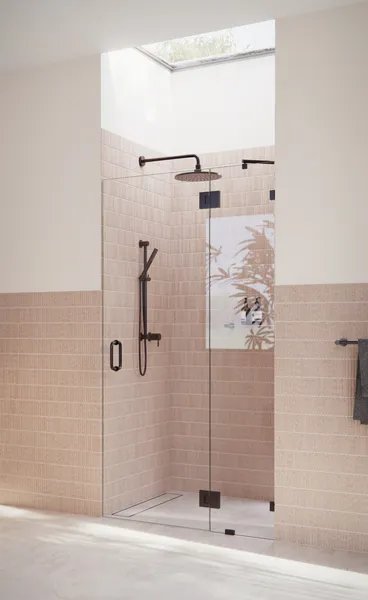 78"x43.25" Frameless Shower Door, Glass Hinge, Oil Rubbed Bronze