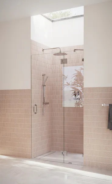 78"x45.25" Frameless Shower Door, Glass Hinge, Polished Chrome