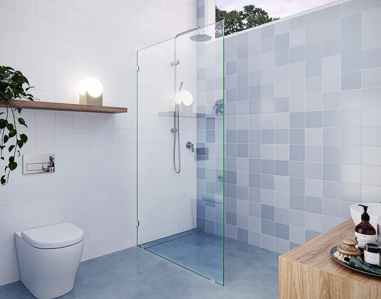 78"x45" Frameless Shower Door Single Fixed Panel, Polished Chrome