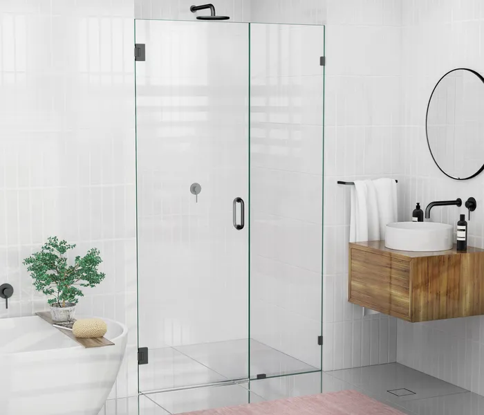 78"x47.75" Frameless Shower Door Wall Hinge, Oil Rubbed Bronze