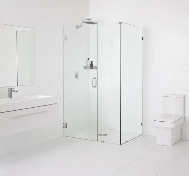 78"x53"x32" Frameless 90 Degree Shower Enclosure Wall Hinge, Polished Chrome