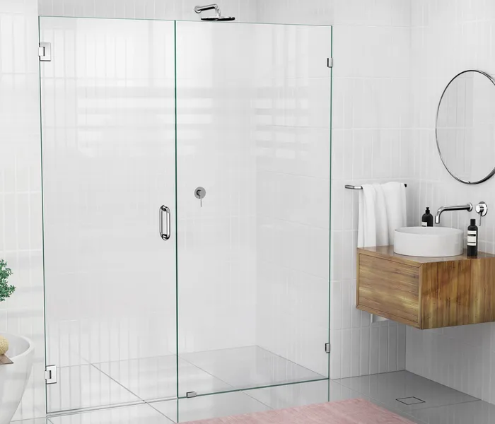 78"x72.5" Frameless Shower Door Wall Hinge, Polished Chrome
