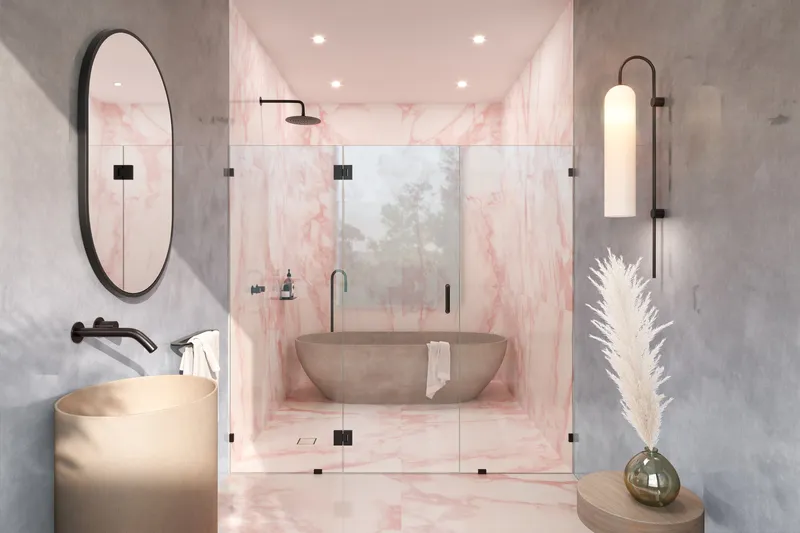 78"x74.25" Frameless 3 Panel Inline Shower Door, Oil Rubbed Bronze