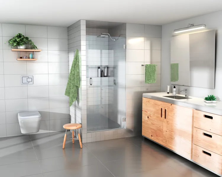 78x26.625-27" Frameless Shower Door With Enduroshield Technology, Brushed Nickel