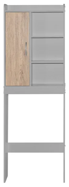 Ace Over-The-Toilet Storage Shelf In Light Gray & Natural Oak