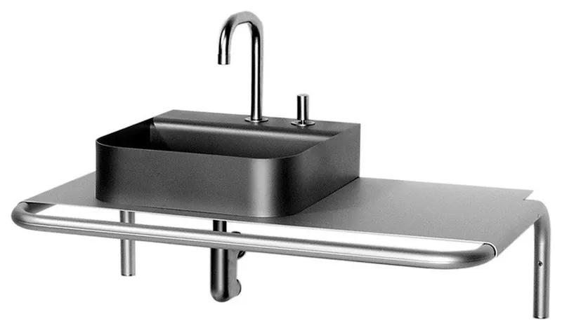Aeri Single Shelf Wall Mount Aluminum Structure, Intergral Towel Bar, Aluminum