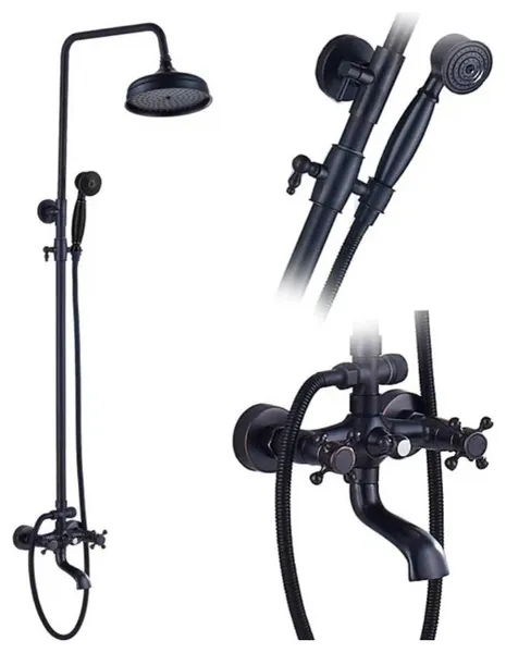 Aged Black Complete Shower Set System
