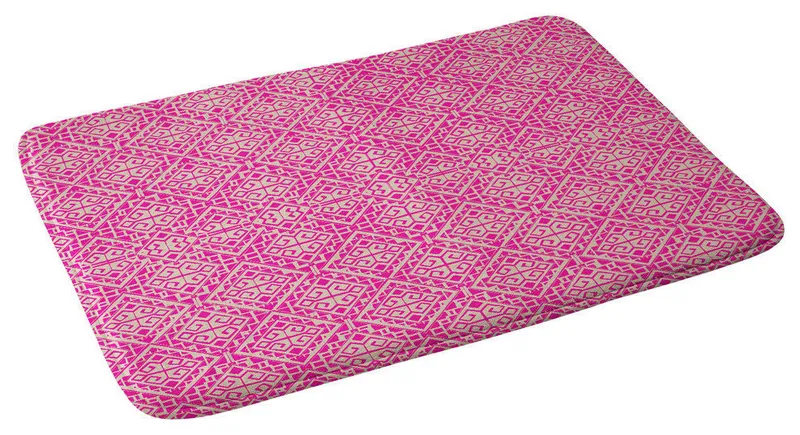 Aimee St Hill Eva All Over Pink Memory Foam Bath Mat, 17"x24"