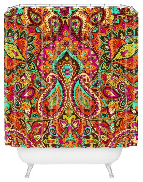 Aimee St Hill Paisley Orange Shower Curtain