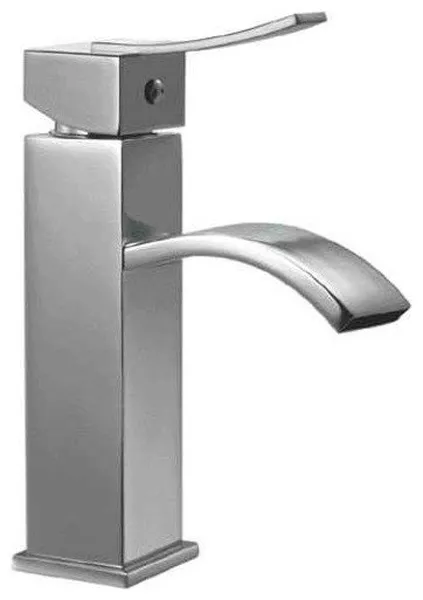 ALFI brand AB1258 Square Body Curved Spout Single Lever Bathroom - Polished