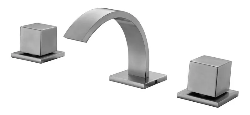 ALFI brand AB1326-BN Brushed Nickel Modern Widespread Bathroom Faucet