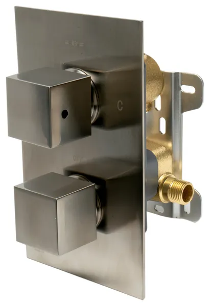 ALFI brand AB2601-BN Brushed Nickel Knob 1 Way Thermostatic Shower Mixer