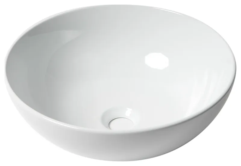 ALFI brand ABC905 White 15" Round Vessel Bowl Above Mount Ceramic Sink