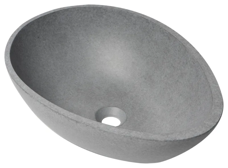ALFI brand ABCO21O 21" Solid Concrete Tear Drop Above Mount Vessel Sink
