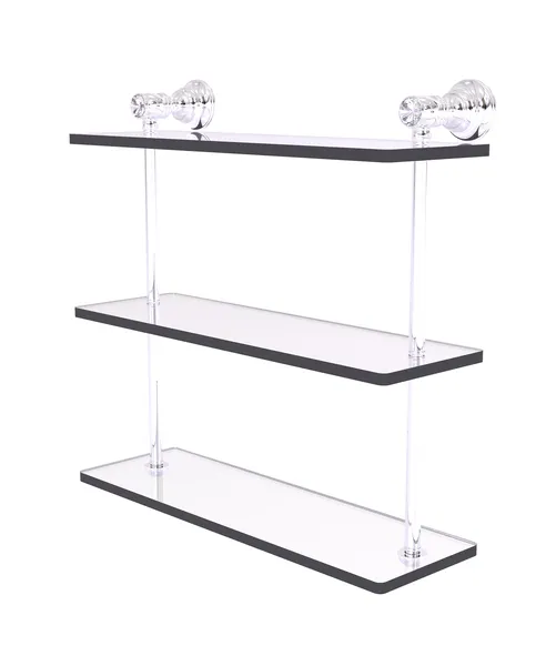 Allied Brass Carolina Crystal Collection 16"Triple Glass Shelf
