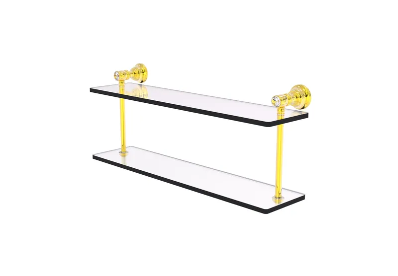 Allied Brass Carolina Crystal Collection 22"Two Tiered Glass Shelf