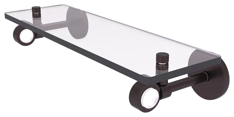 Allied Brass Clearview 16" Glass Shelf, Antique Bronze