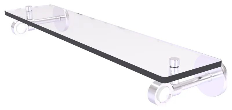 Allied Brass Clearview 22" Glass Shelf, Satin Chrome