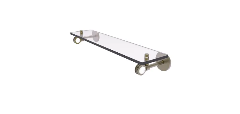 Allied Brass Clearview 22" Glass Shelf With Dotted Accents, Antique Brass