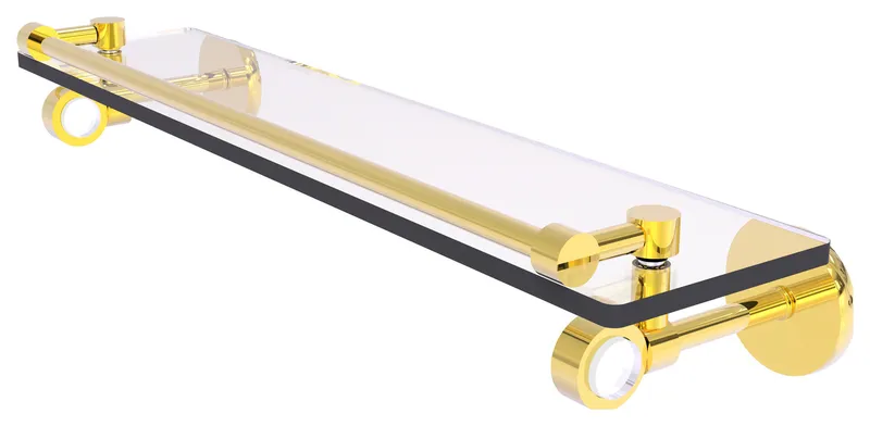 Allied Brass Clearview 22" Glass Shelf With Gallery Rail, Polished Brass