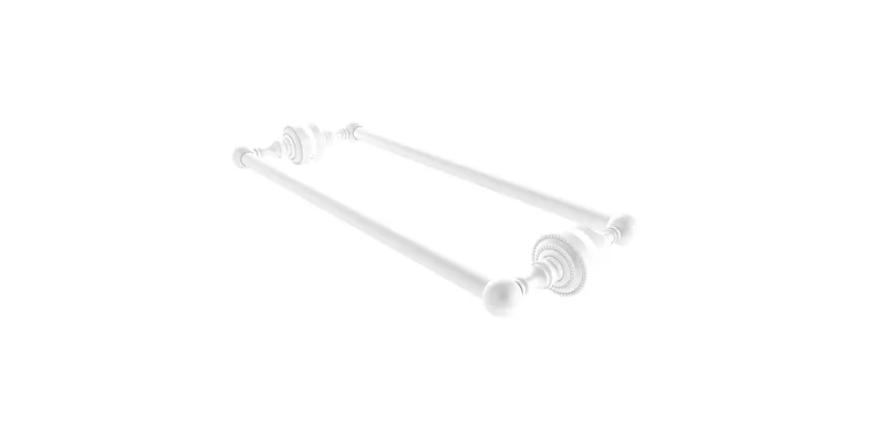 Allied Brass Dottingham 18" Back to Back Shower Door Towel Bar, Matte White