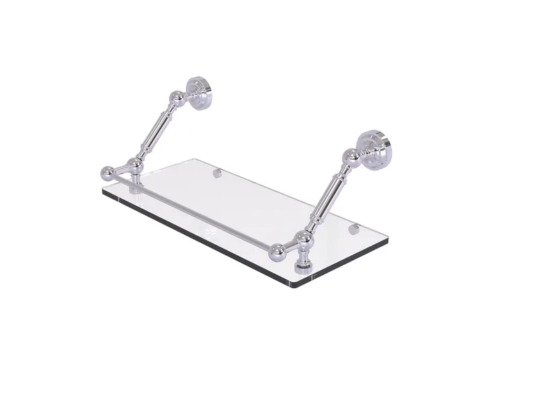 Allied Brass Dottingham 18"Floating Glass Shelf With Gallery Rail