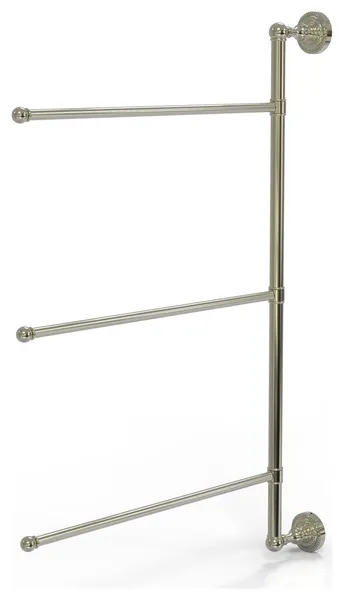 Allied Brass Dottingham 3 Swing Arm Vertical 28" Towel Bar, Polished Nickel