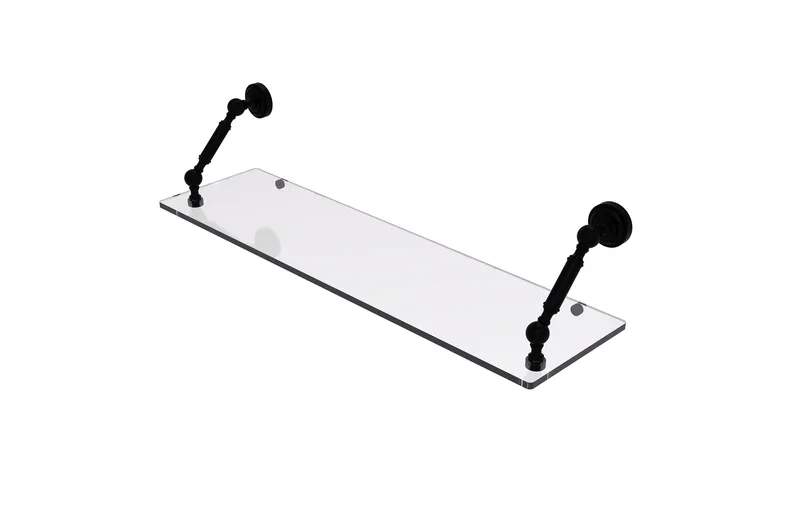 Allied Brass Dottingham Collection 30" Floating Glass Shelf, Matte Black