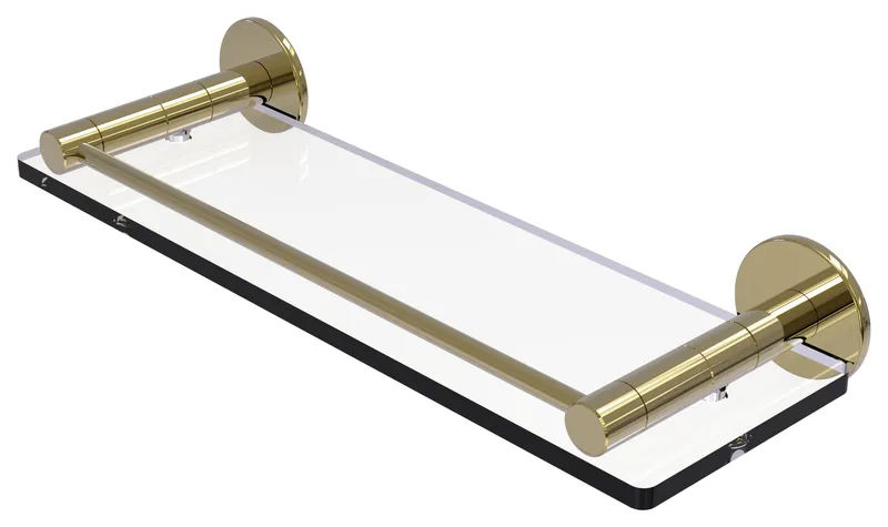 Allied Brass Fresno Collection 16"Glass Shelf With Vanity Rail
