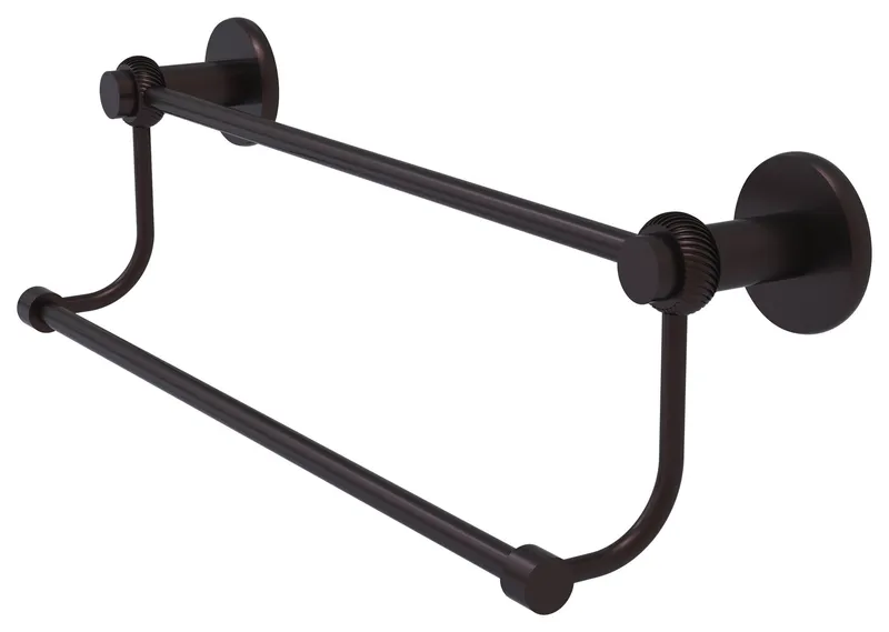 Allied Brass Mercury 30" Double Towel Bar With Twist Accents, Antique Brass