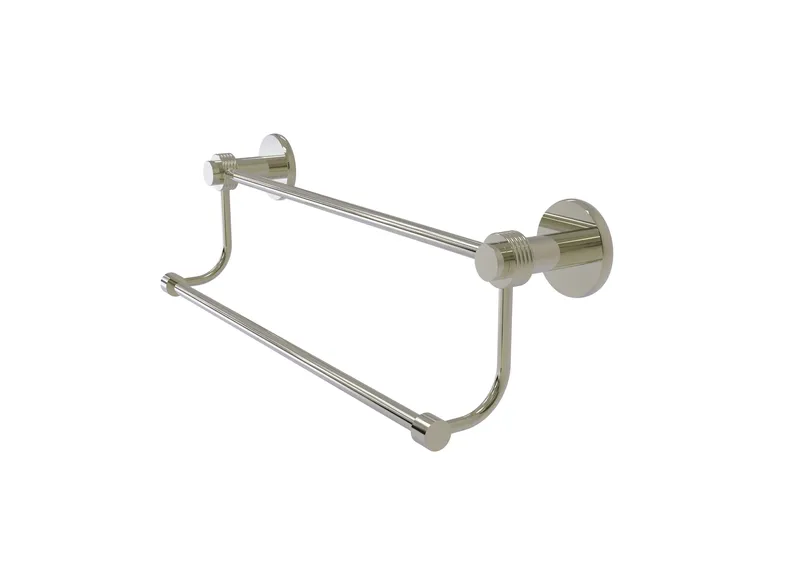 Allied Brass Mercury 36" Double Towel Bar With Groovy Accents, Polished Nickel