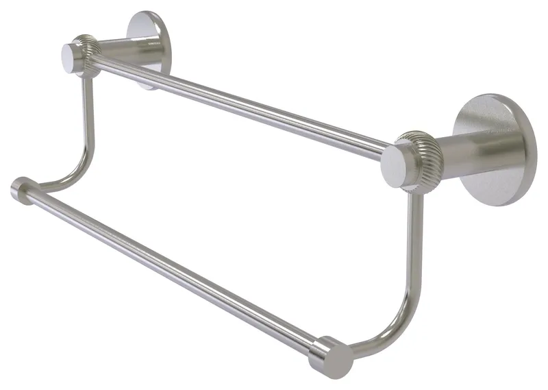 Allied Brass Mercury 36" Double Towel Bar With Twist Accents, Satin Nickel