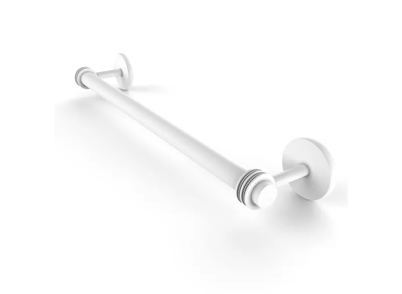 Allied Brass Satellite Orbit 2 36" Towel Bar With Dotted Detail, Matte White