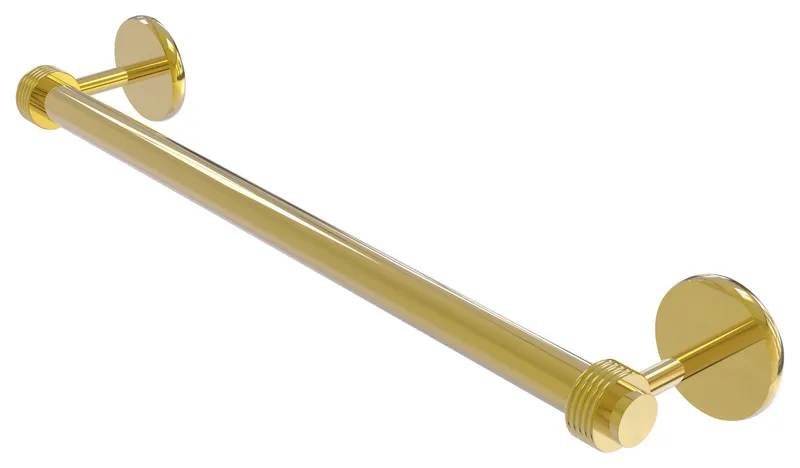 Allied Brass Satellite Orbit 2 36" Towel Bar With Groovy Detail, Polished Brass