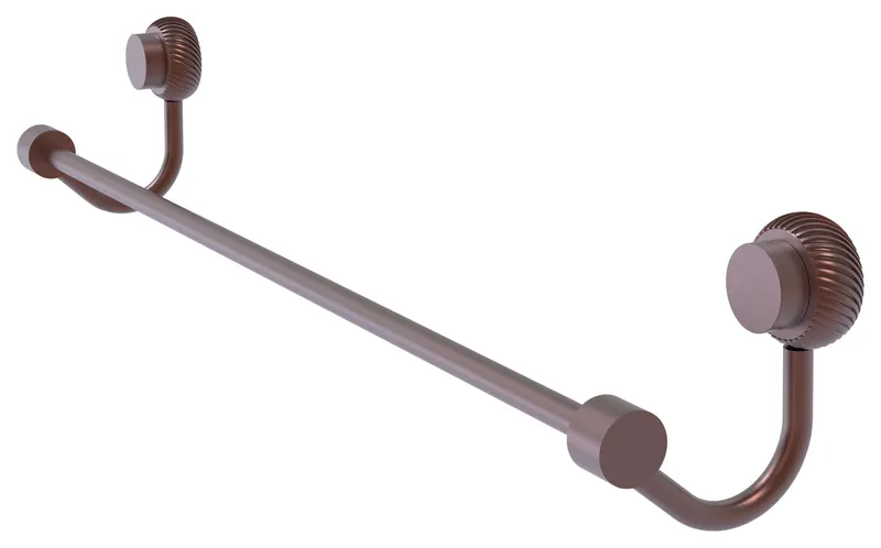 Allied Brass Venus 36" Towel Bar With Twist Accent, Antique Copper