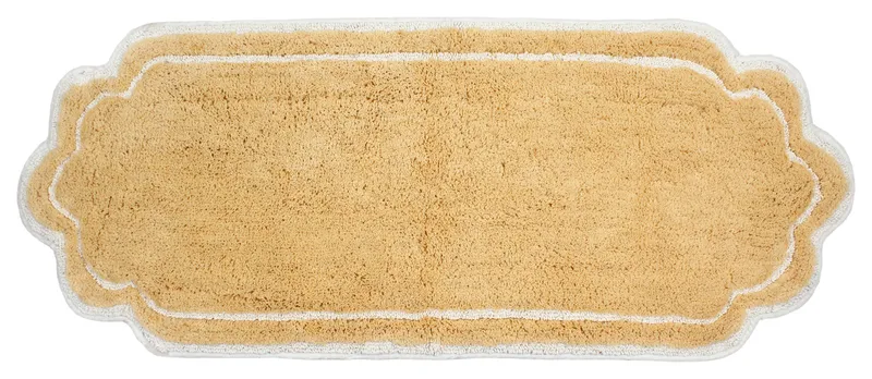 Allure Collection 100% Cotton Tufted Non-Slip Bath Rug, 21"x54" Runner, Yellow